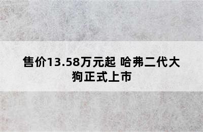 售价13.58万元起 哈弗二代大狗正式上市